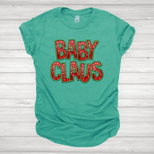 Faux Sequin Baby Claus Transfers