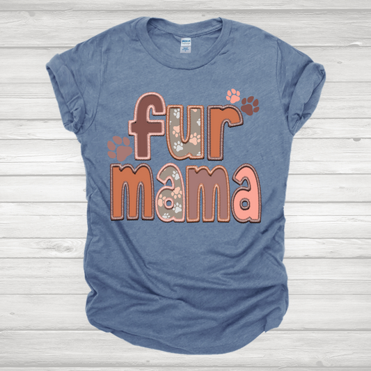 Faux Embroidery Fur Mama Transfer