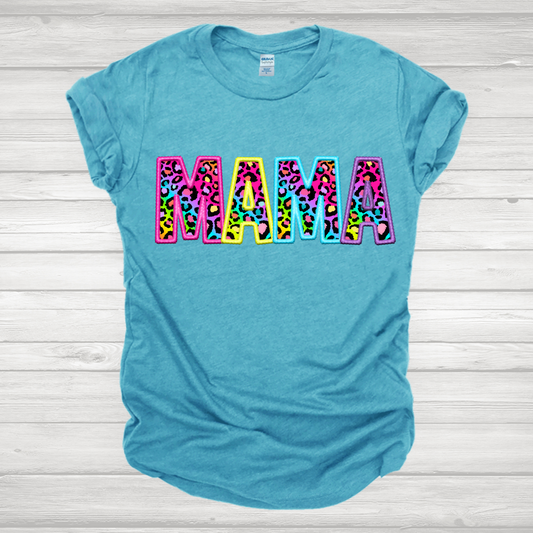 Faux Embroidery Colorful Mama Transfer
