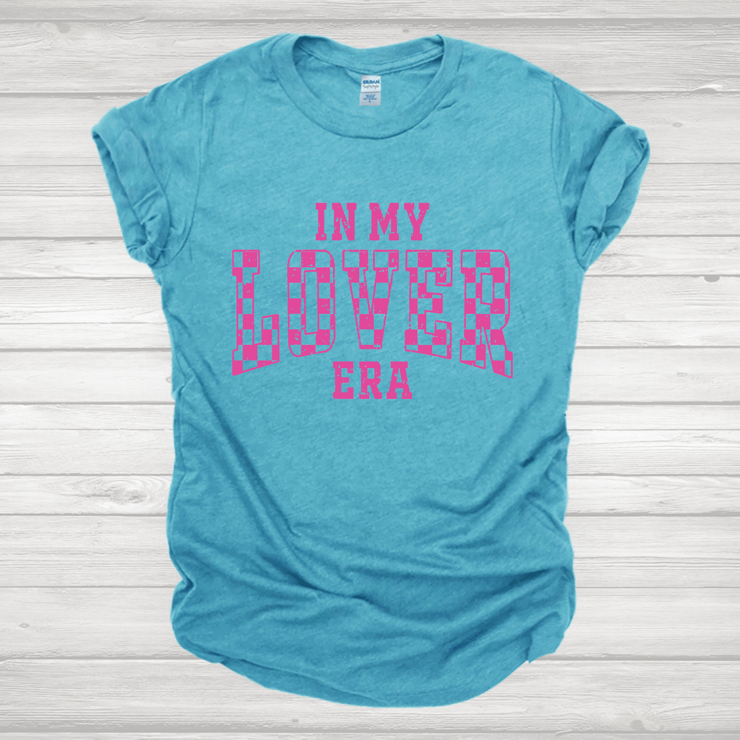 In My Lover Era Pink Checkered Transfer