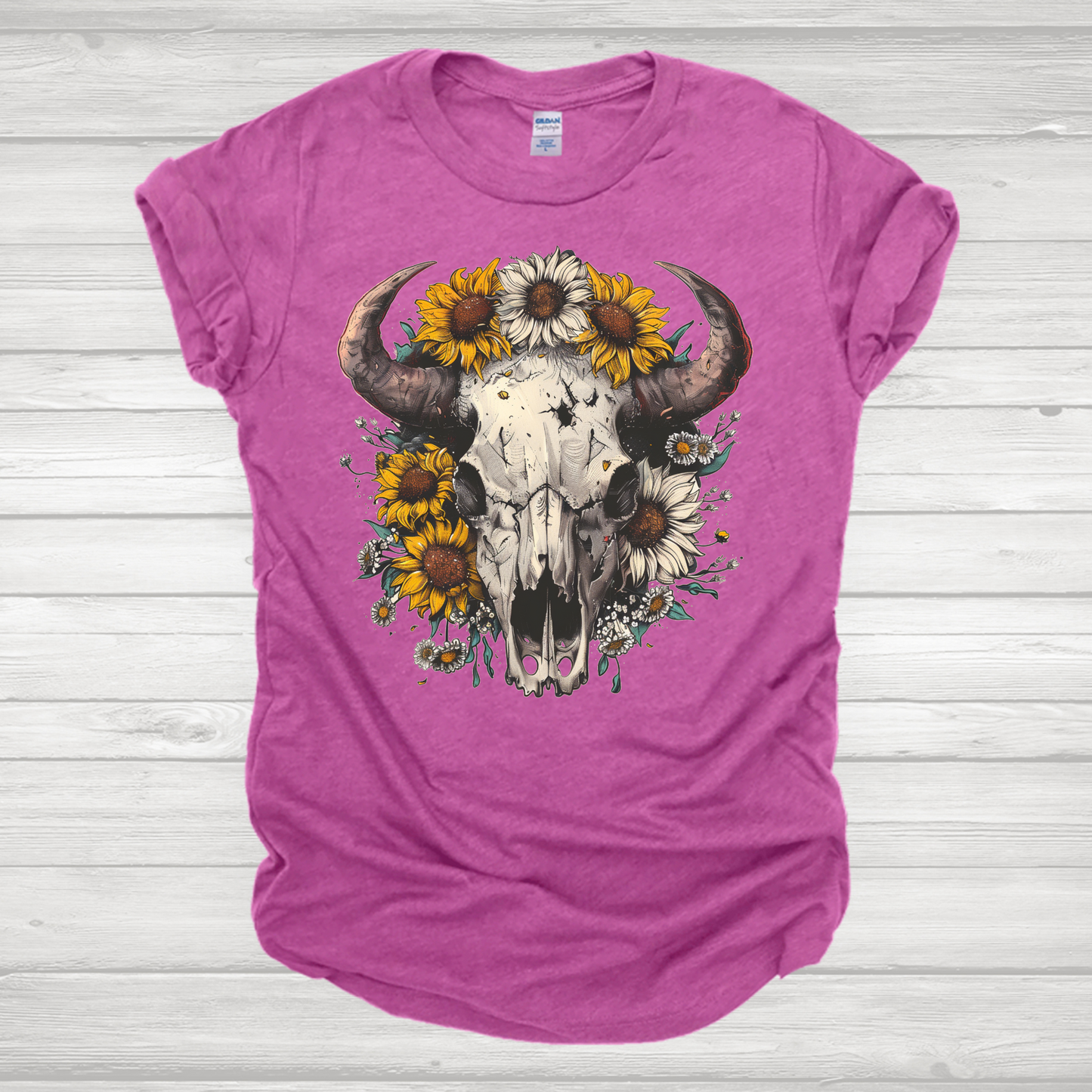 Skull Flowers Transfer