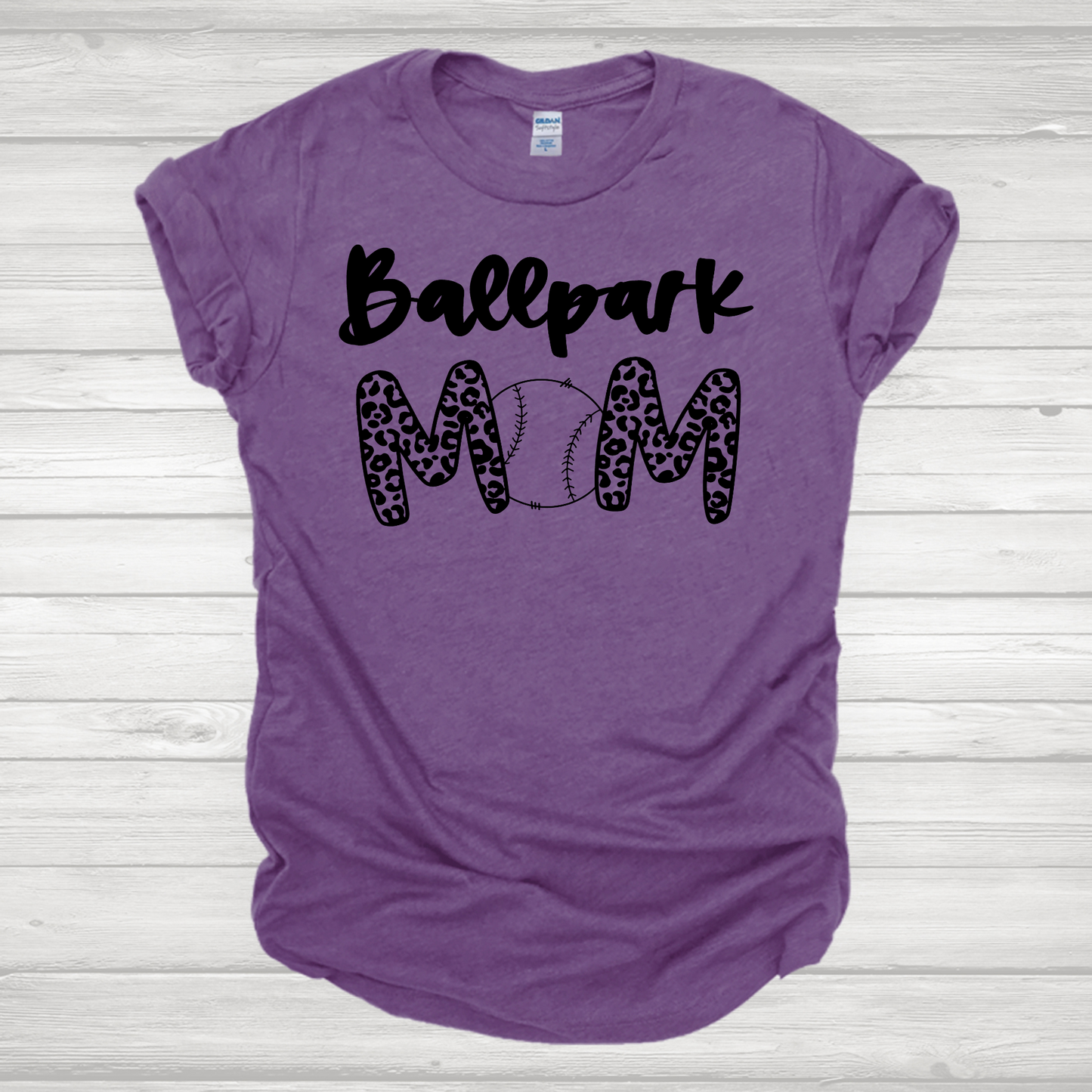 Ballpark Mom Black Cheetah Transfer