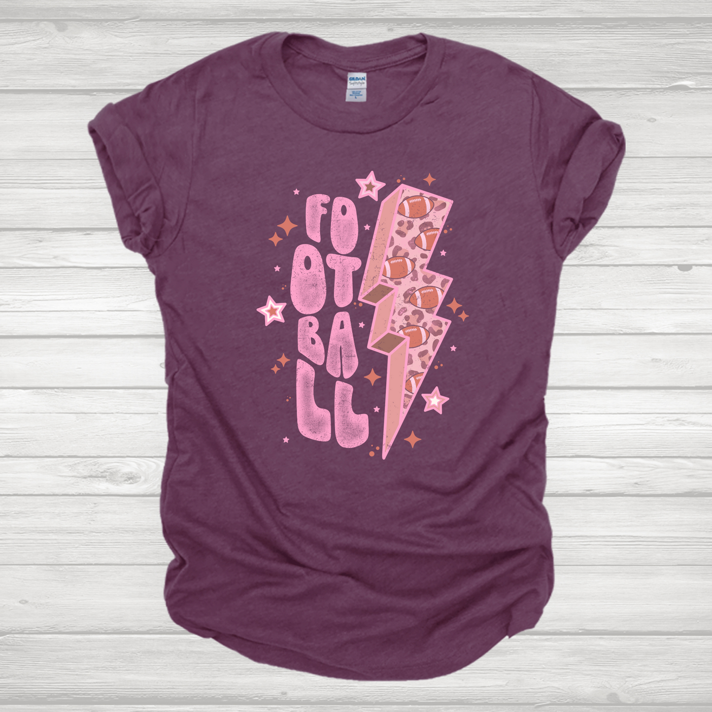 Pink Retro Football Transfer