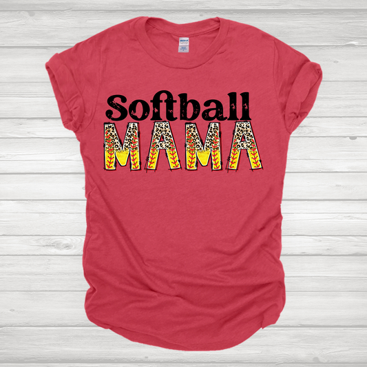 Softball Mama Leopard Transfer