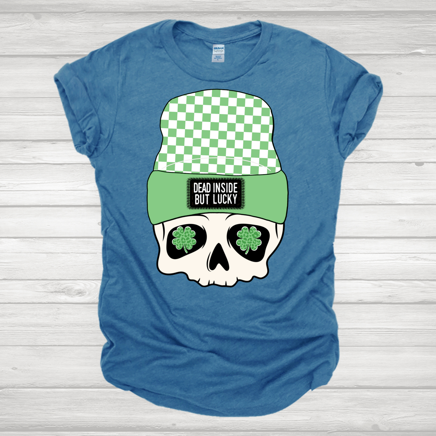 Dead Inside But Lucky Skellie Beanie Transfer