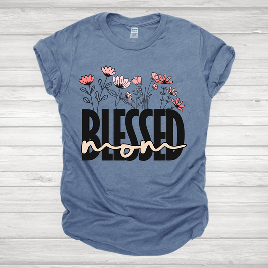 BLESSED Mom Floral Transfer