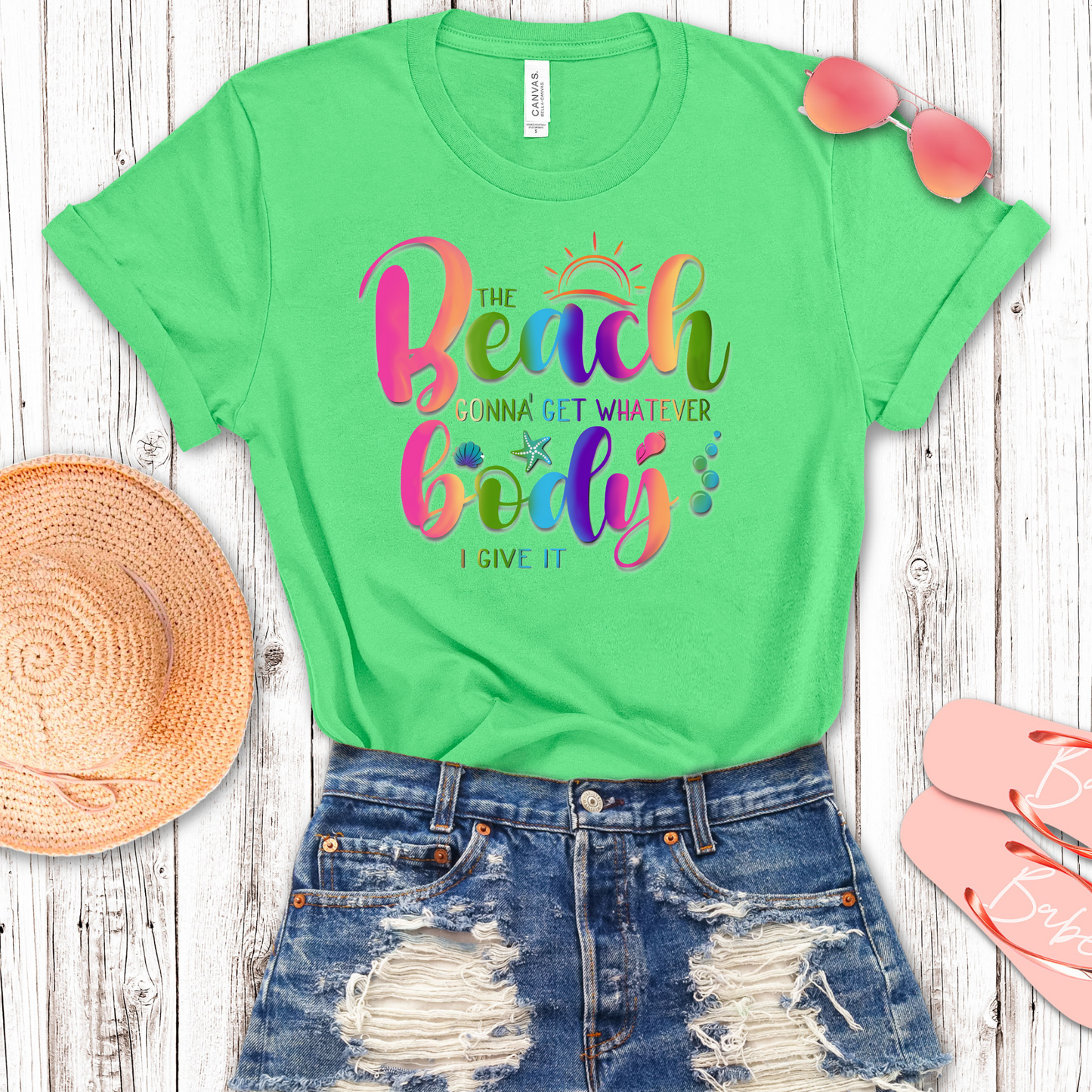 Beach Body Rainbow Transfer