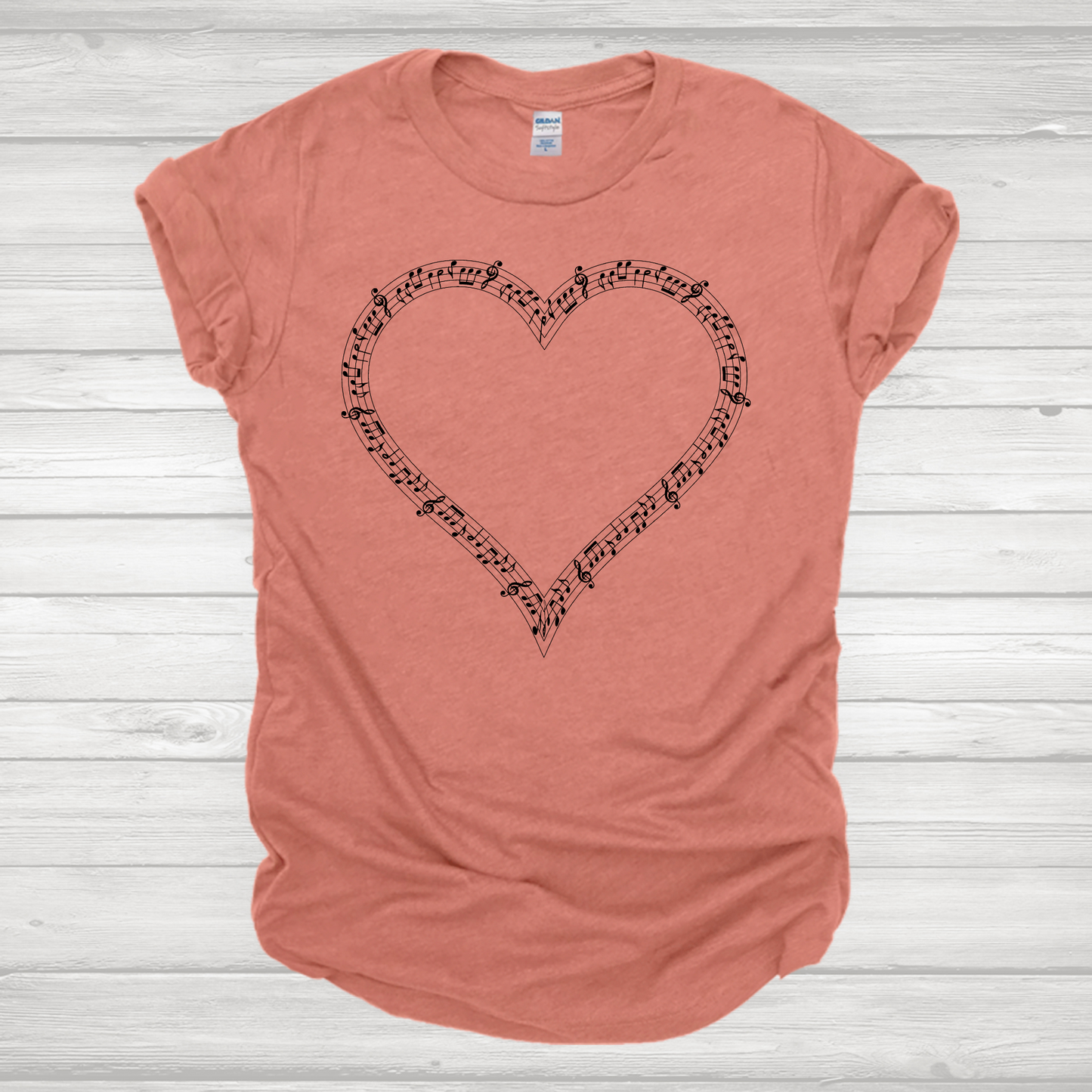 Music Note Heart Transfer