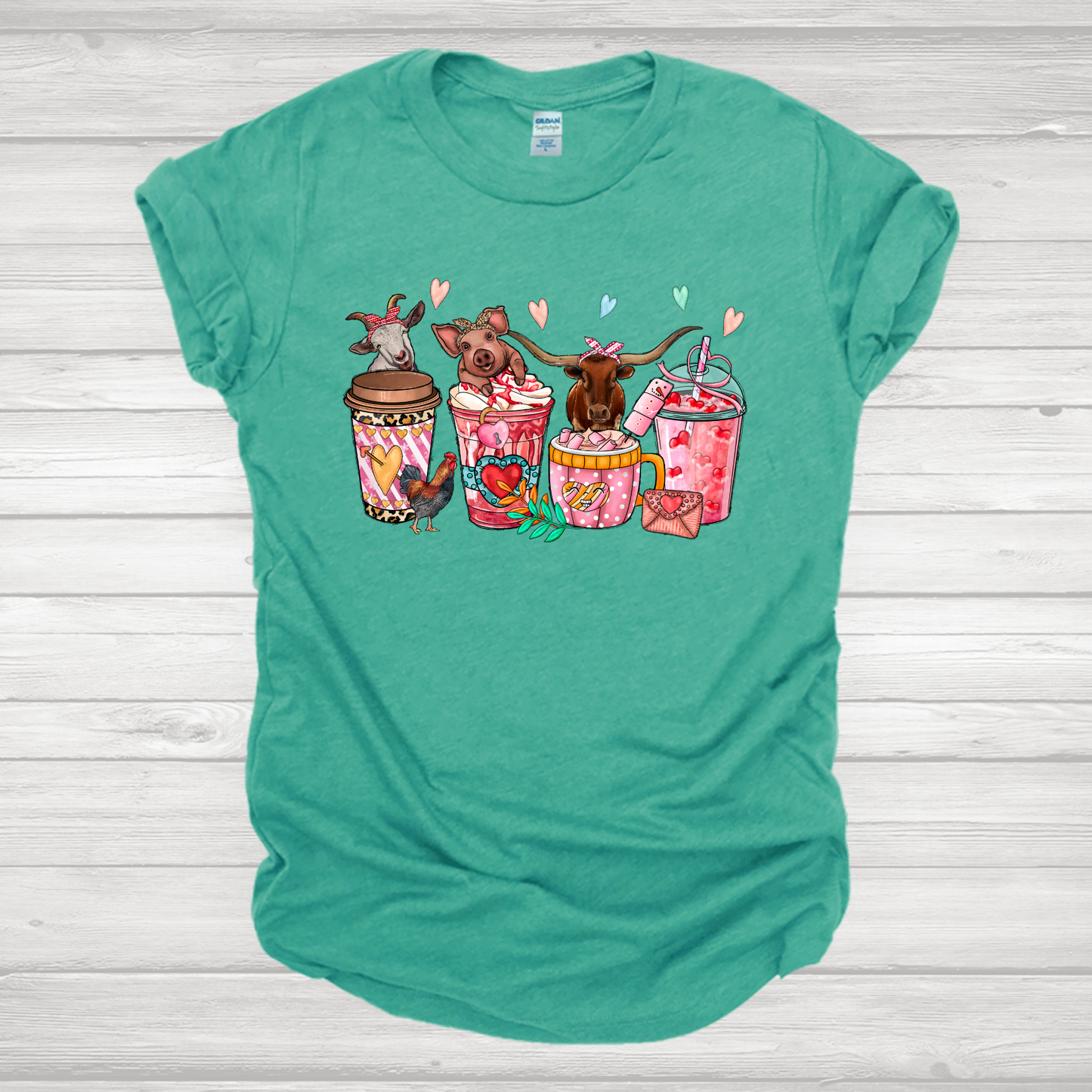 Valentine Animals Drink Transfer
