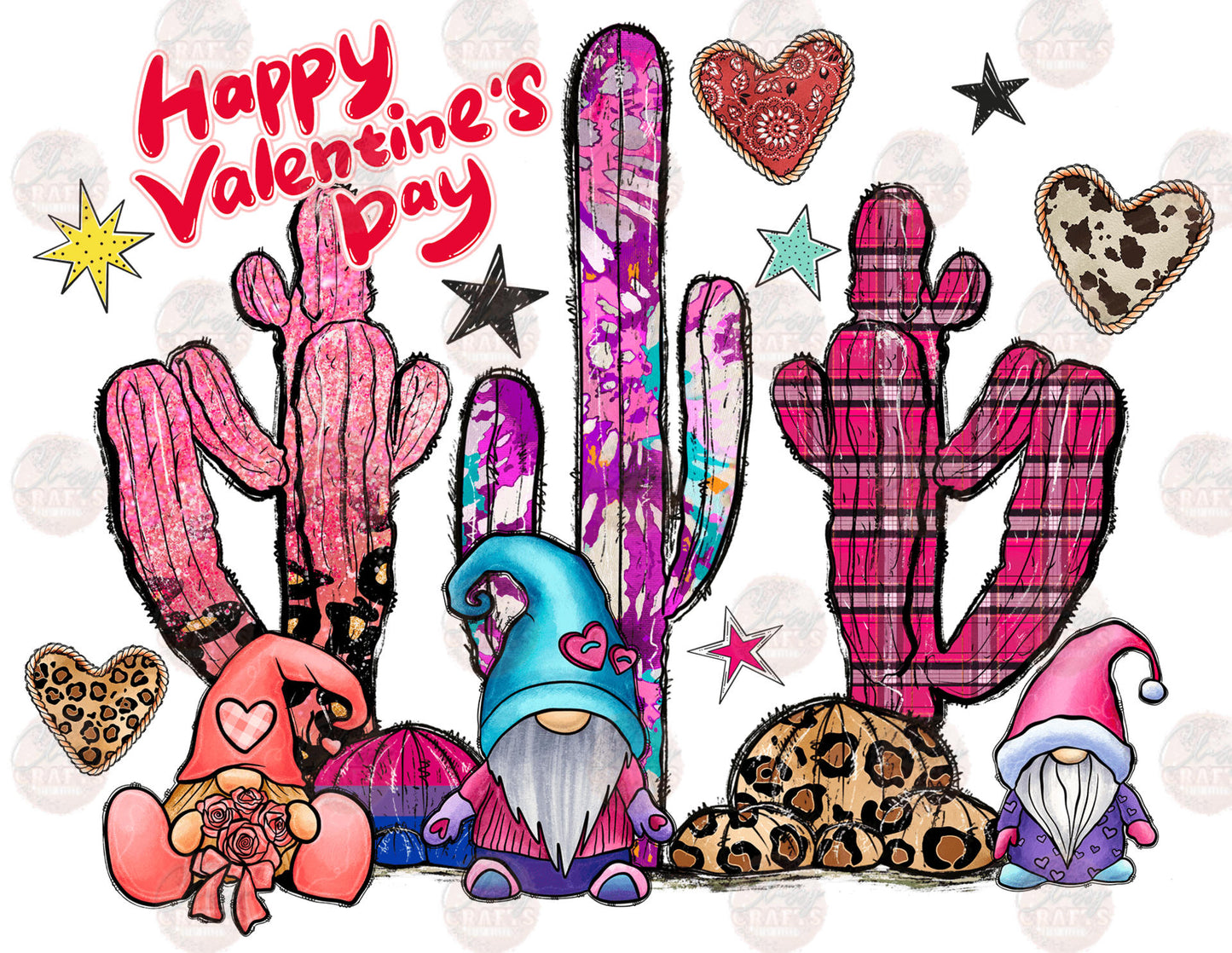 Valentine Cacti Gnomes Transfer