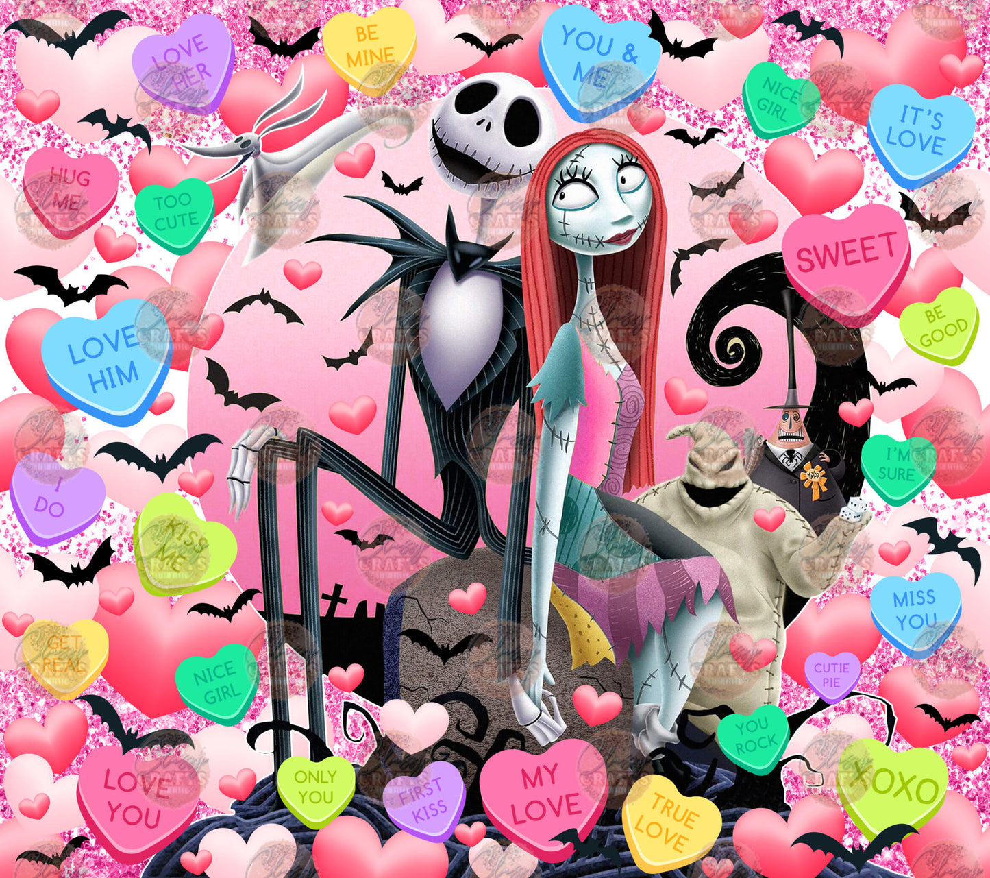 Vday Skelly Tumbler Wrap