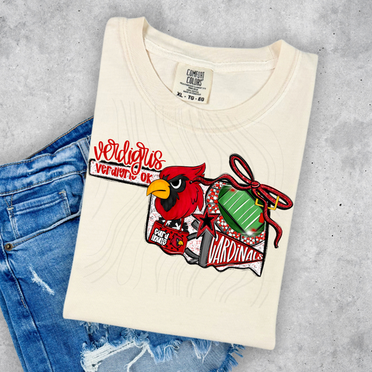 Verdigris Cardinals Game Day Coquette Transfer