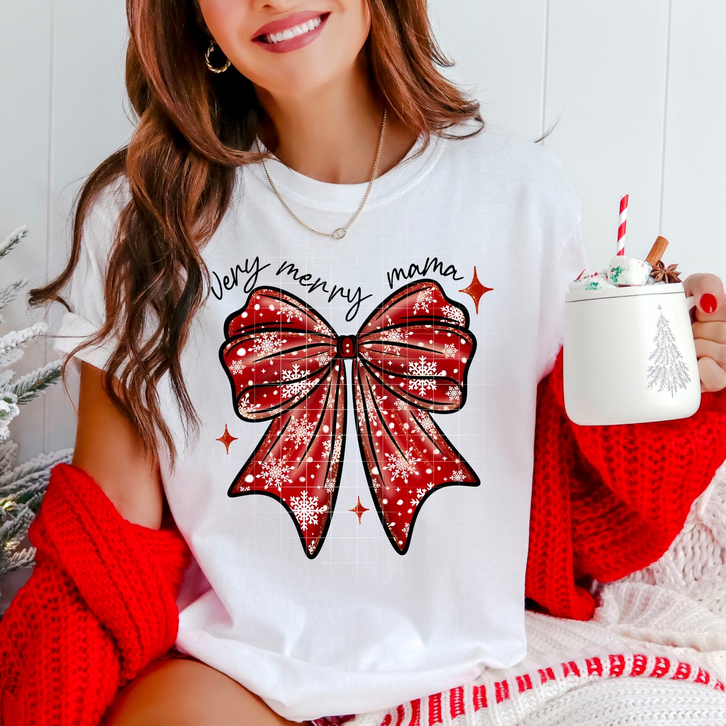 Very Merry Mama Bow Transfer