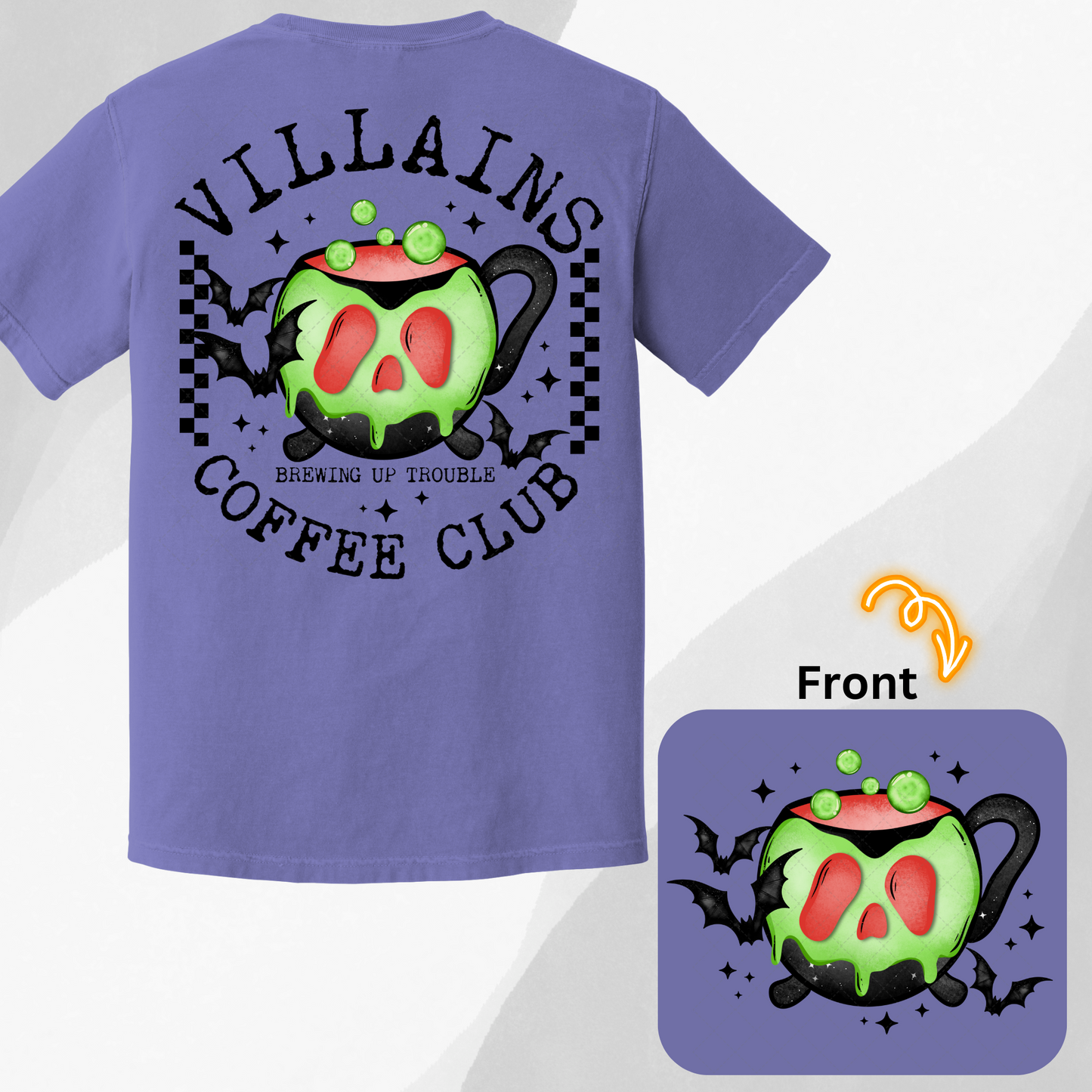 Villians Club Coffee ** TWO PART* SOLD SEPARATELY** Transfer