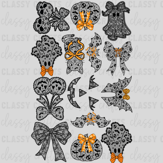 Black Lace Halloween - 30x48 - PREMADE GANG SHEET