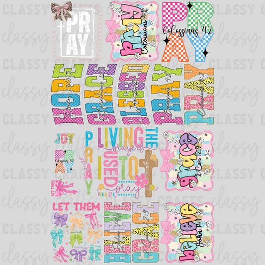 Just Pray - 30x48 - PREMADE GANG SHEET