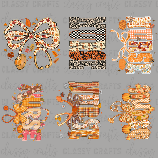 Nurse Fall - 30x24 - PREMADE GANG SHEET