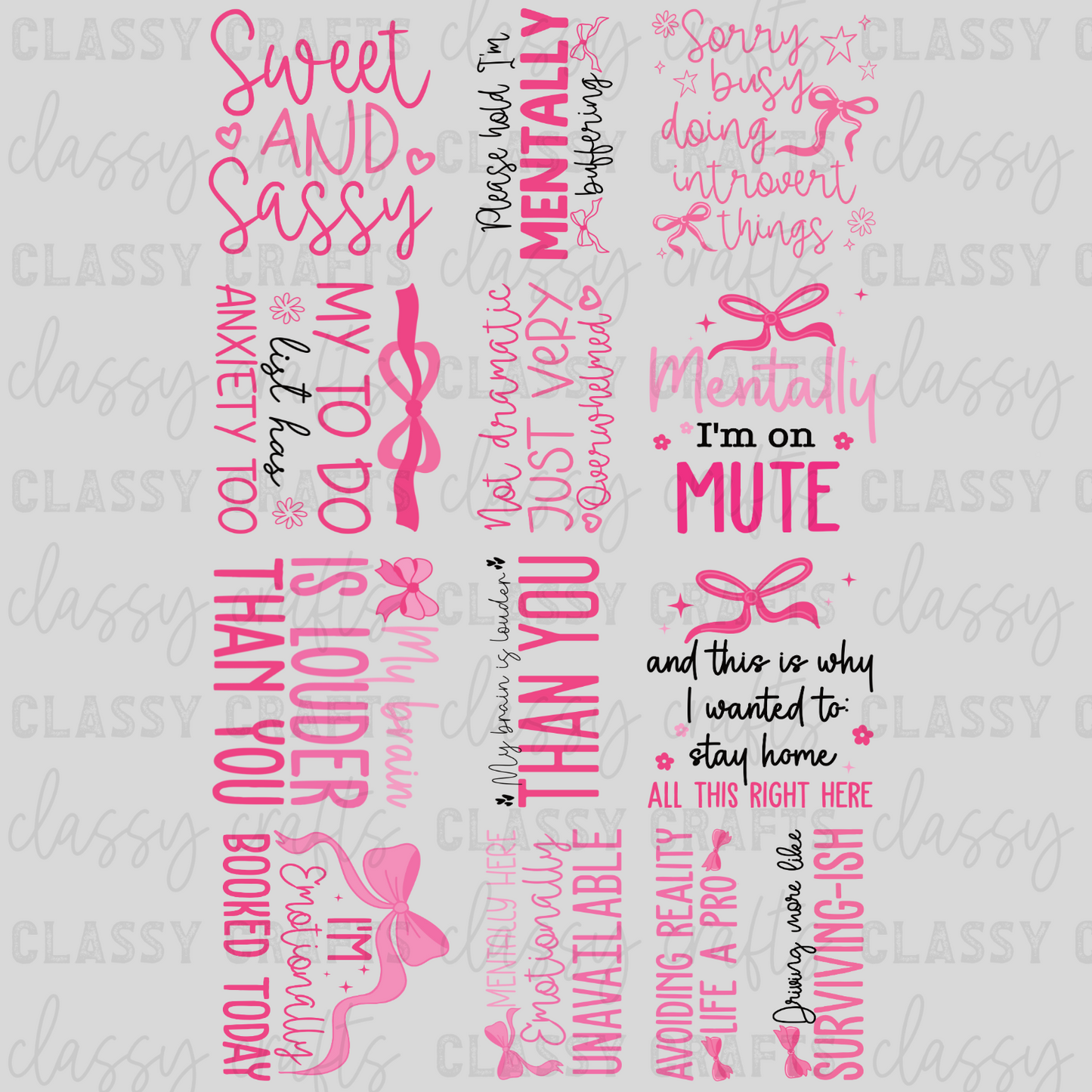 Pink Sarcastic - 30x48 - PREMADE GANG SHEET