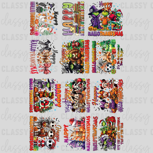 Happy Hallothankmas - 30x48 - PREMADE GANG SHEET