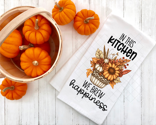 We Brew Happiness Tea Towel Transfer