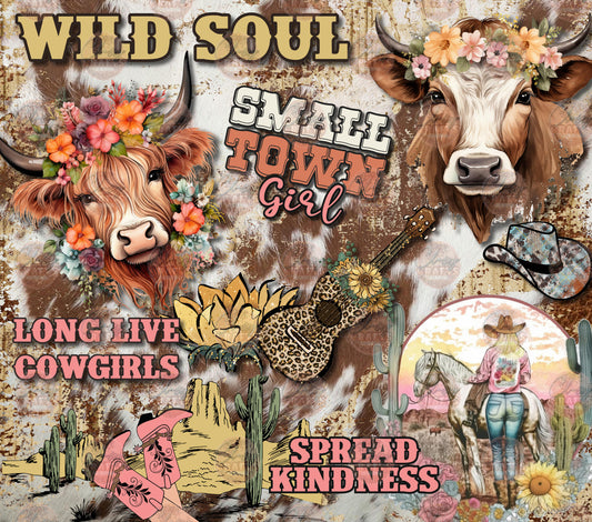 Western Cowgirl Heifer Tumbler Wrap