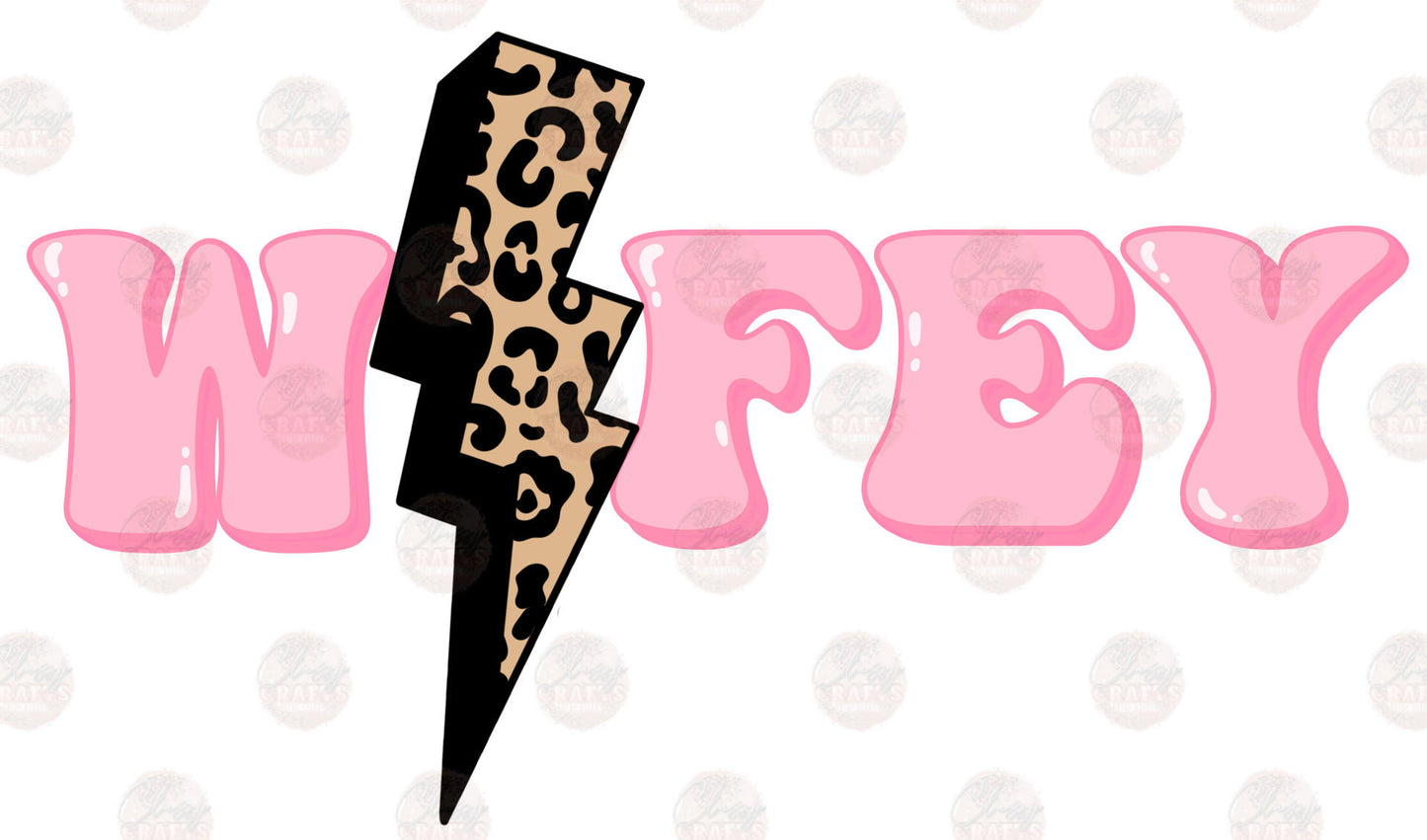 Wifey Leopard Bolt Transfer