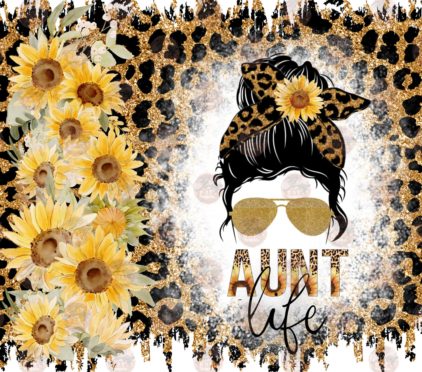 Aunt Life Sunflower Tumbler Wrap
