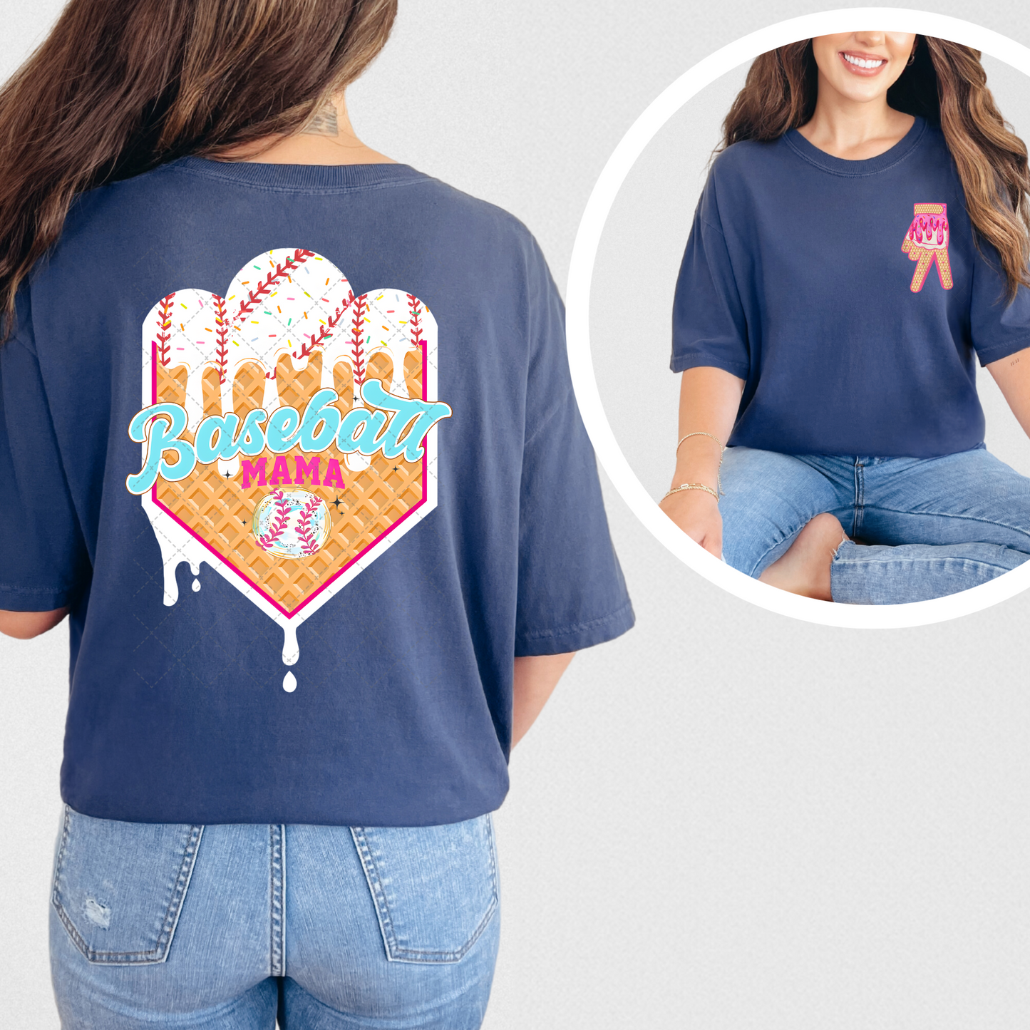 Baseball Mama Drip Transfer ** TWO PART* SOLD SEPARATELY**