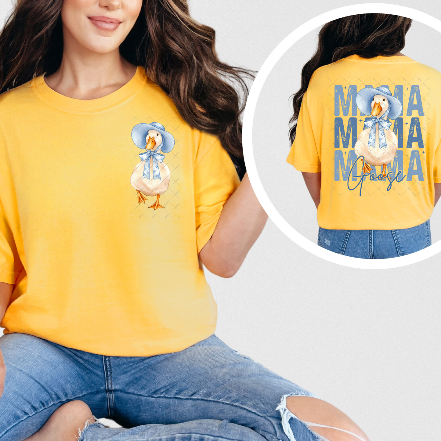 Blue Mama Goose Transfer ** TWO PART* SOLD SEPARATELY**