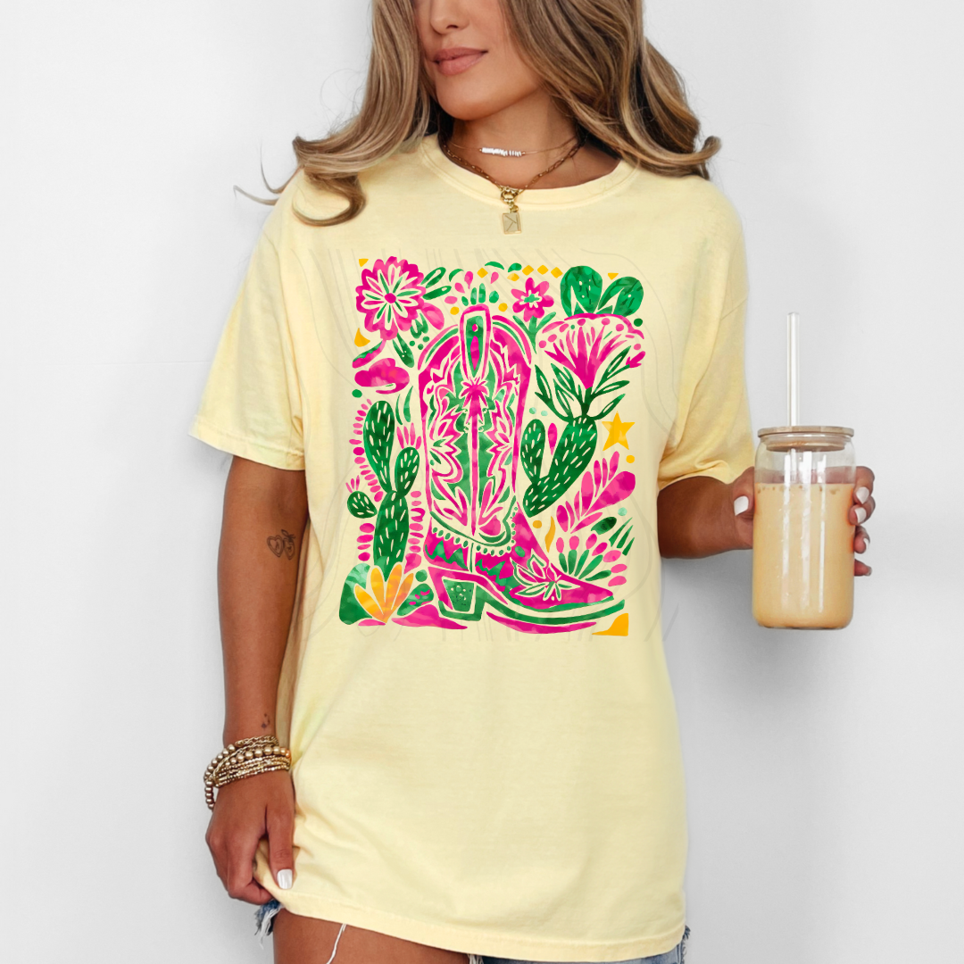 Boho Cowgirl Boots Transfer