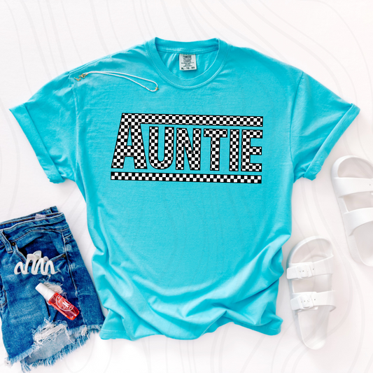 Checkered Auntie Retro Transfer