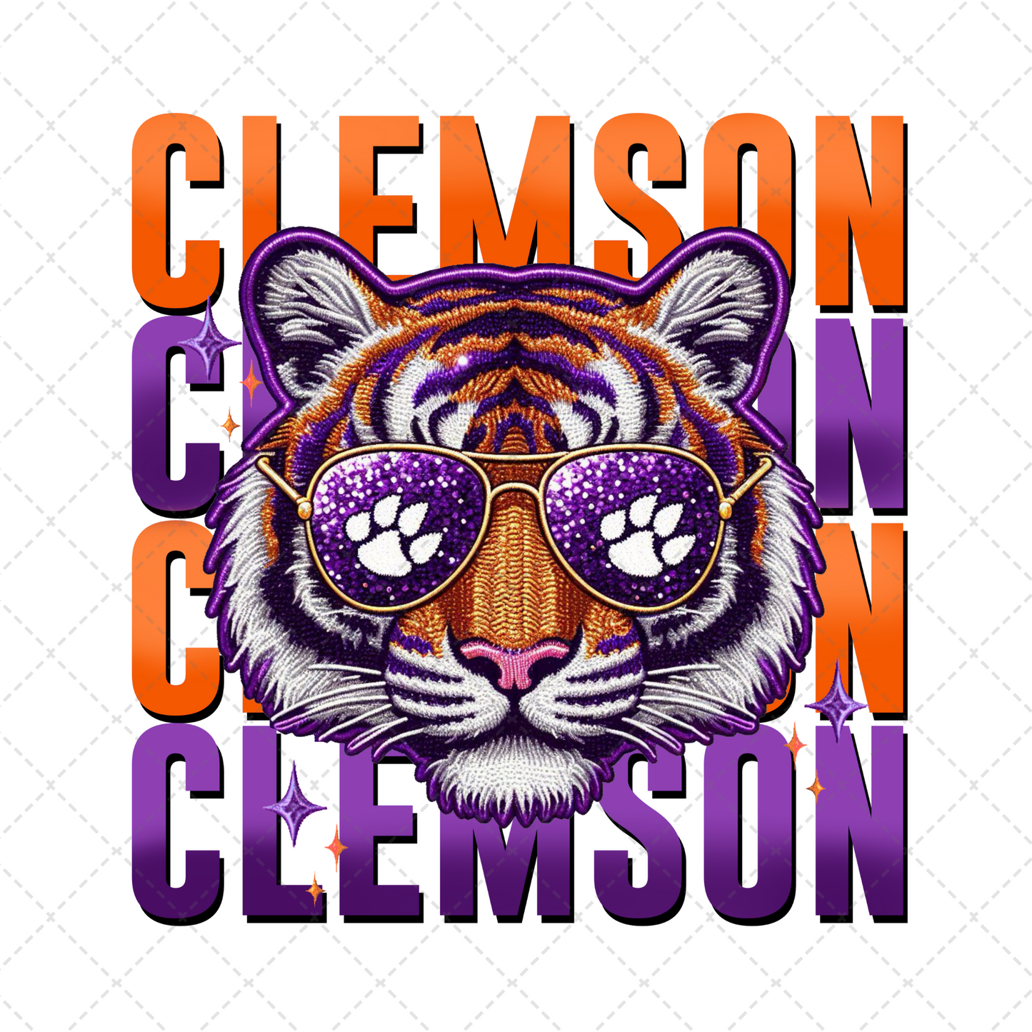 SC Clemson Purple&Orange Transfer