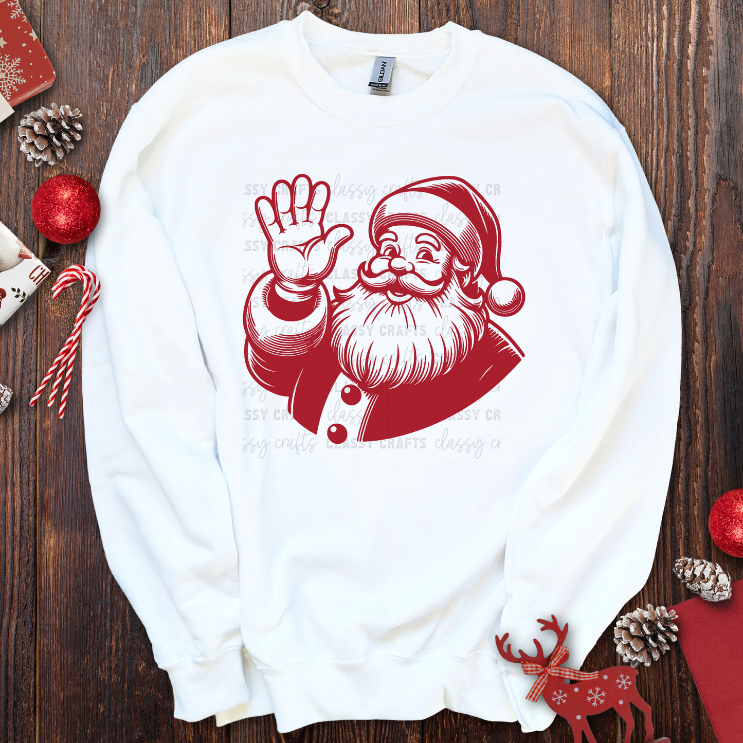 Red Happy Santa Transfers