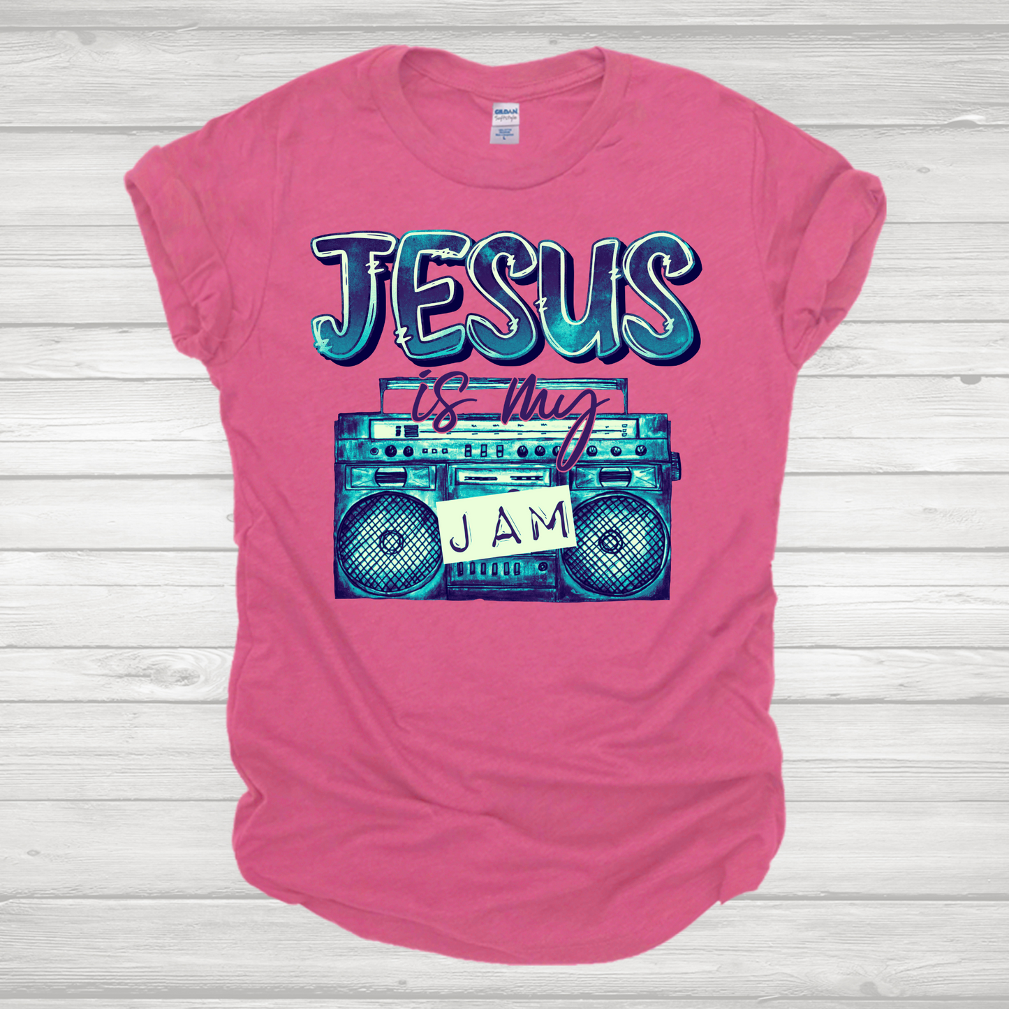 Jesus Is My Jam Blue & Green Transfer