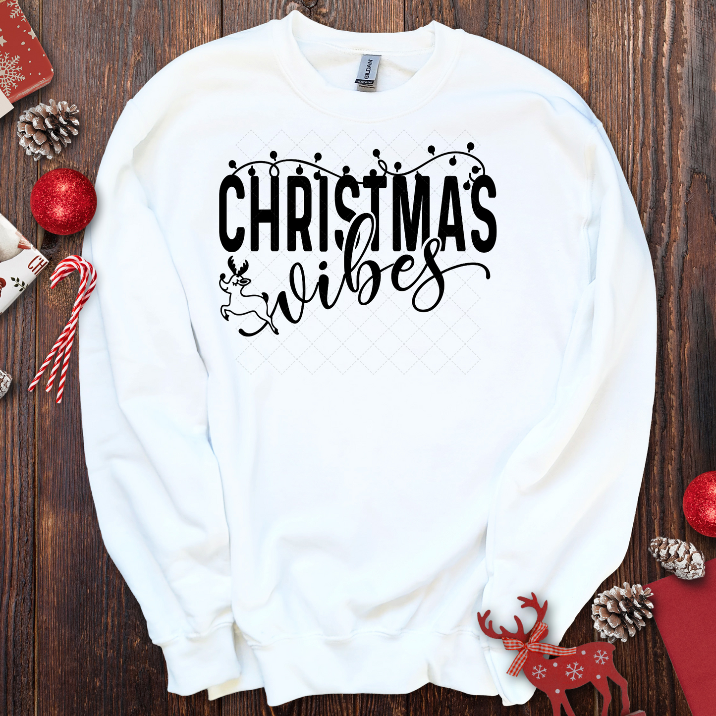Christmas Vibes Black Transfers