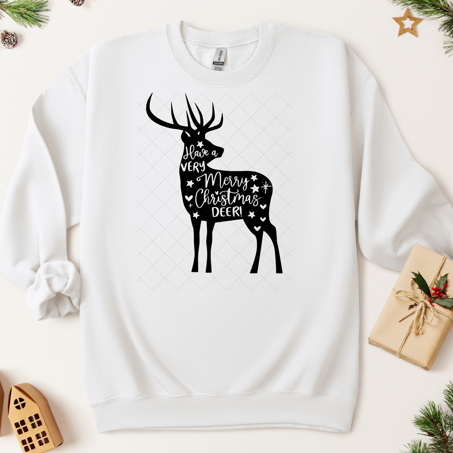 Merry Christmas Deer Transfer