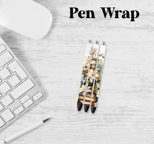 Floral Book Pen Wrap Transfer