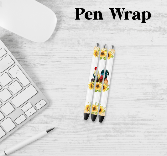 Floral Chicken Pen Wrap Transfer