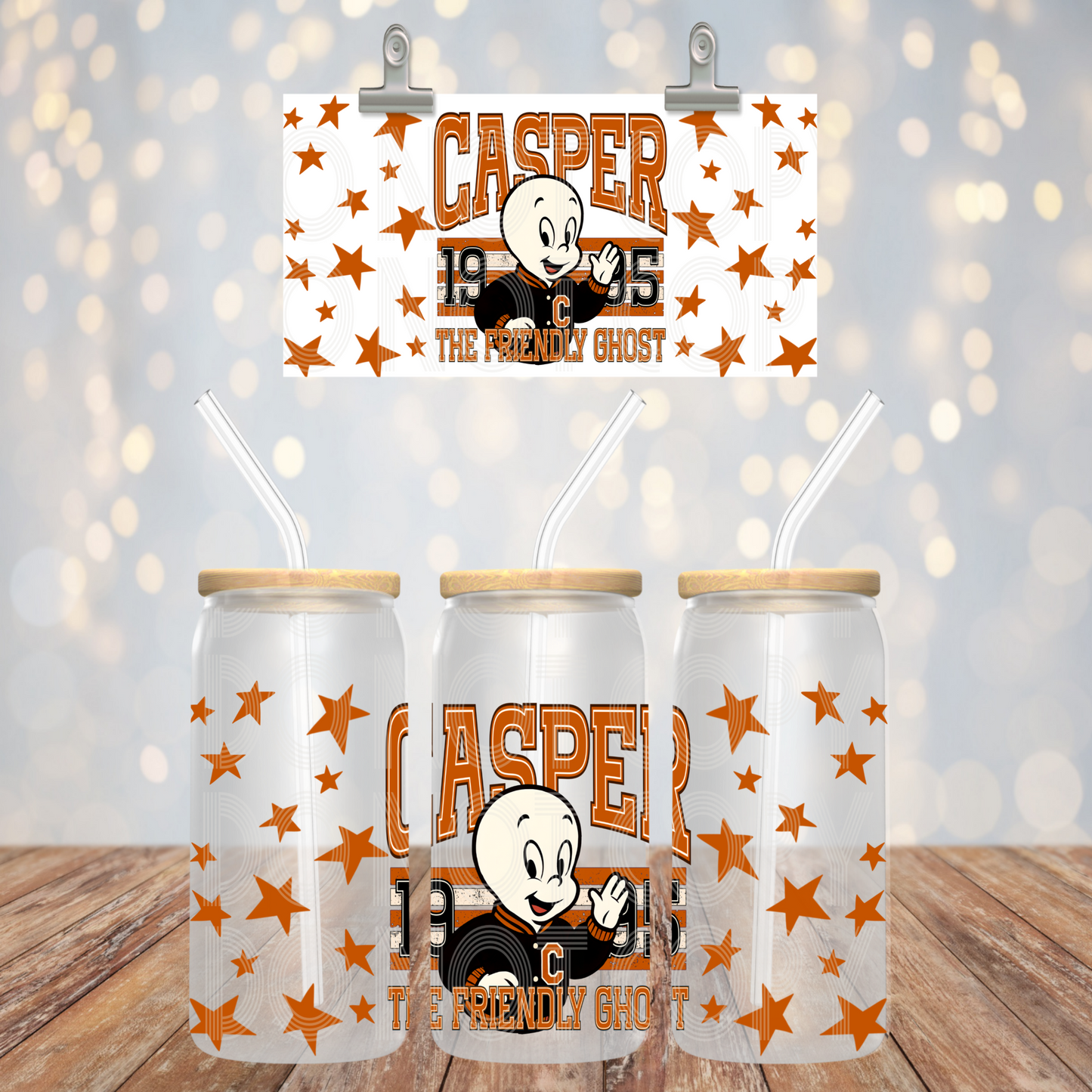 Friendly Ghost 16oz Libbey Wrap Transfer