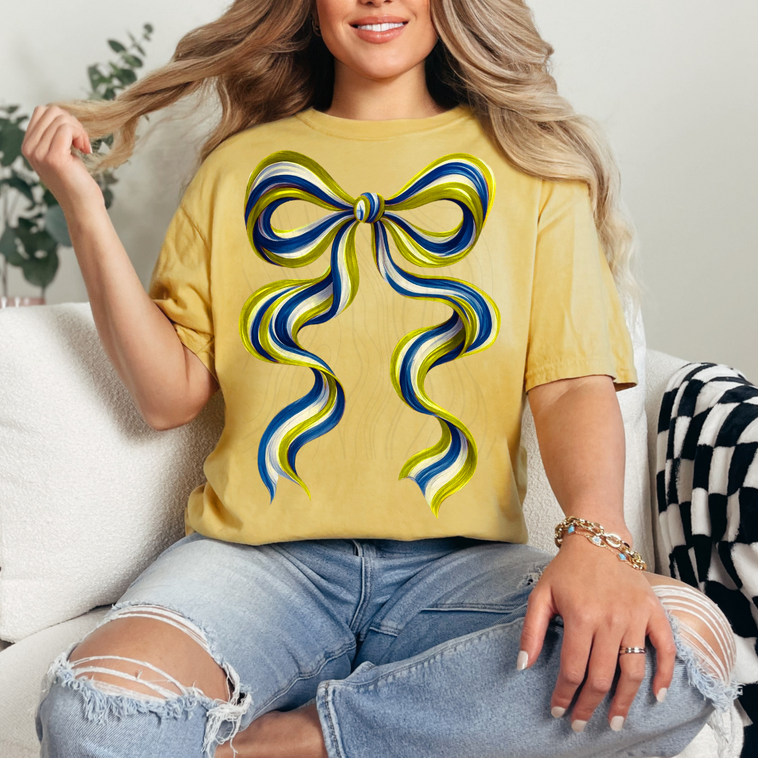 Gold Navy Long Bow Transfer