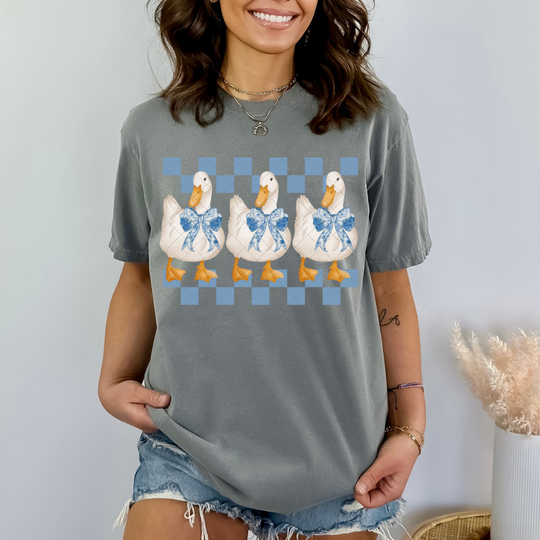 Goose Blue Checkered Transfer