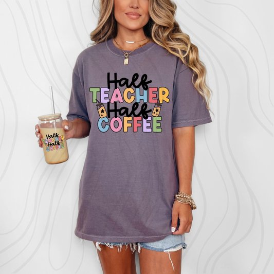 Half Teacher Half Coffee Transfer