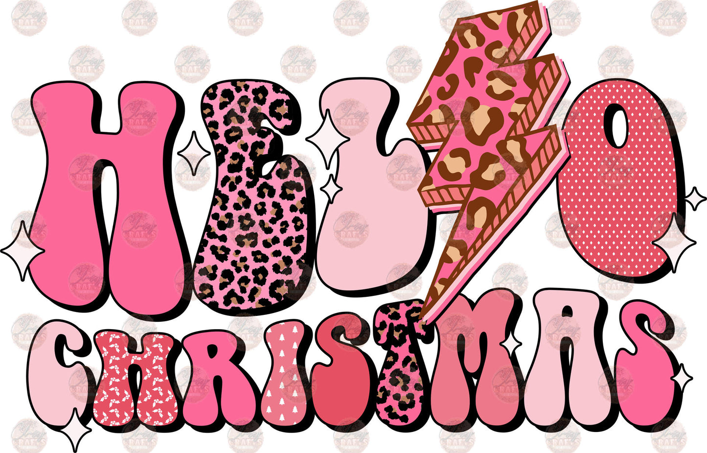 Hello Christmas Retro Transfer