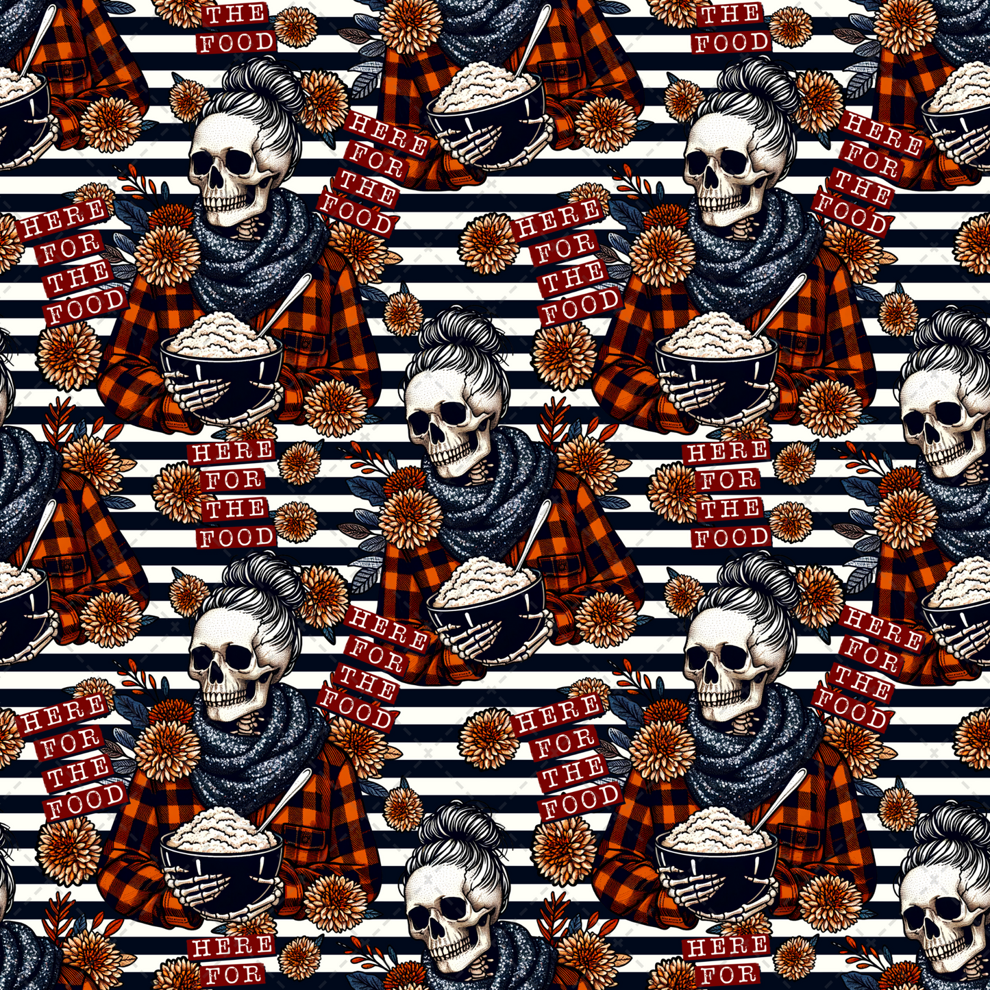 Here For The Food Seamless Tumbler Wrap