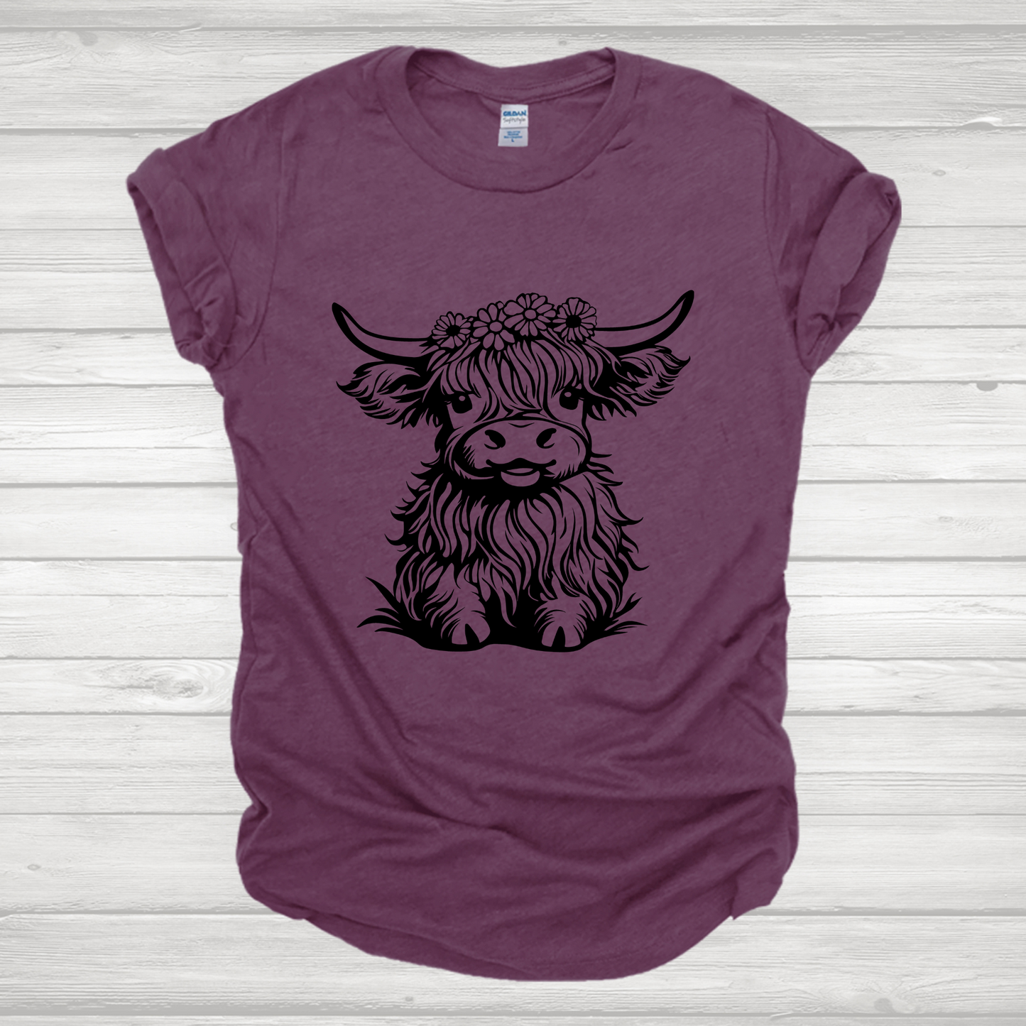 Highland Sunflower Crown Black Transfer