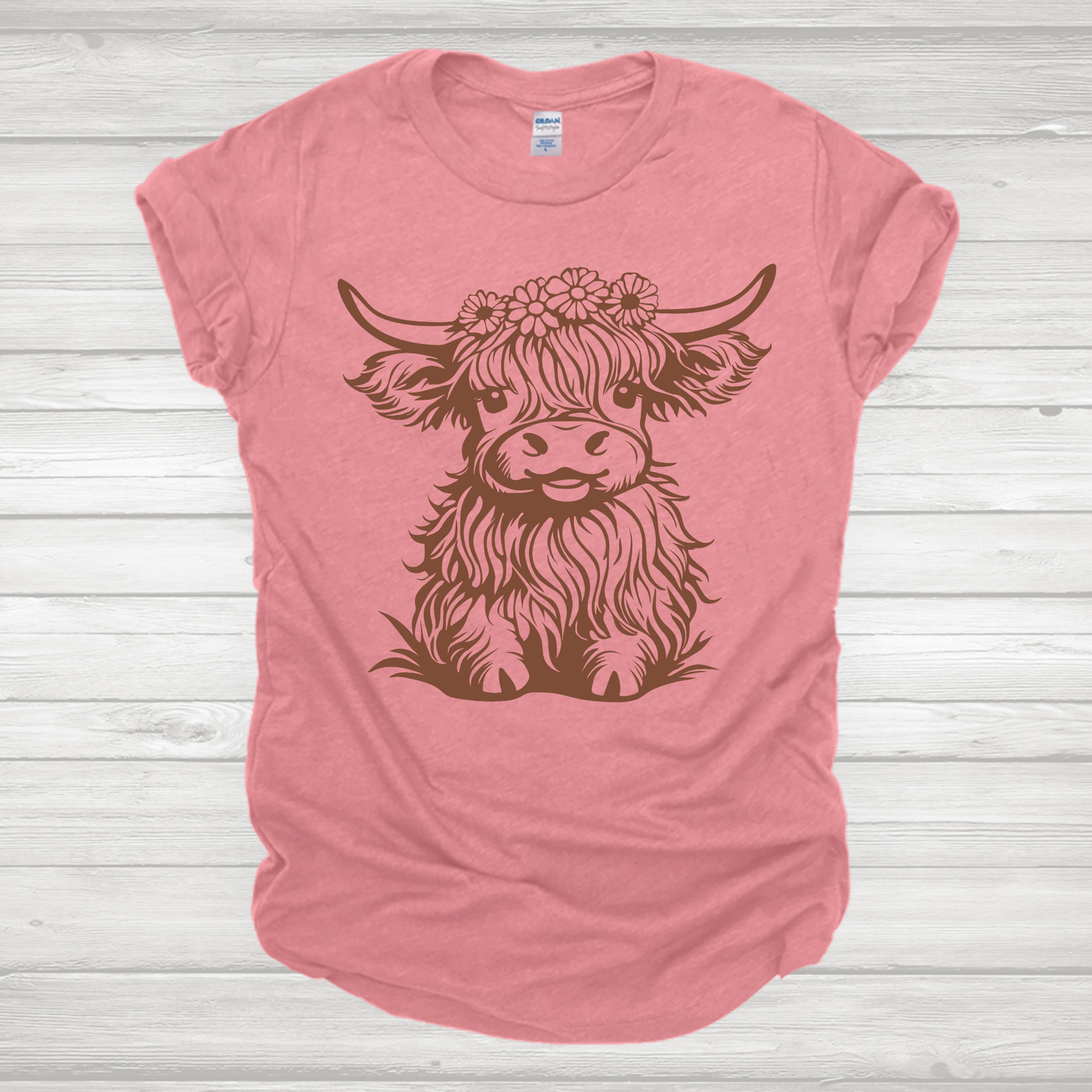 Highland Sunflower Crown Brown Transfer