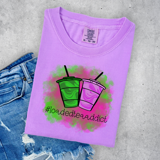 Loaded Tea Addict - Green & Pink Transfer