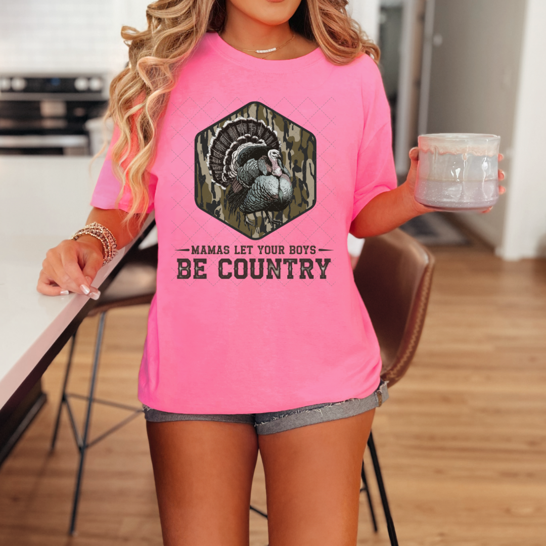 Mama Let Your Boys Be Country Turkey Transfer