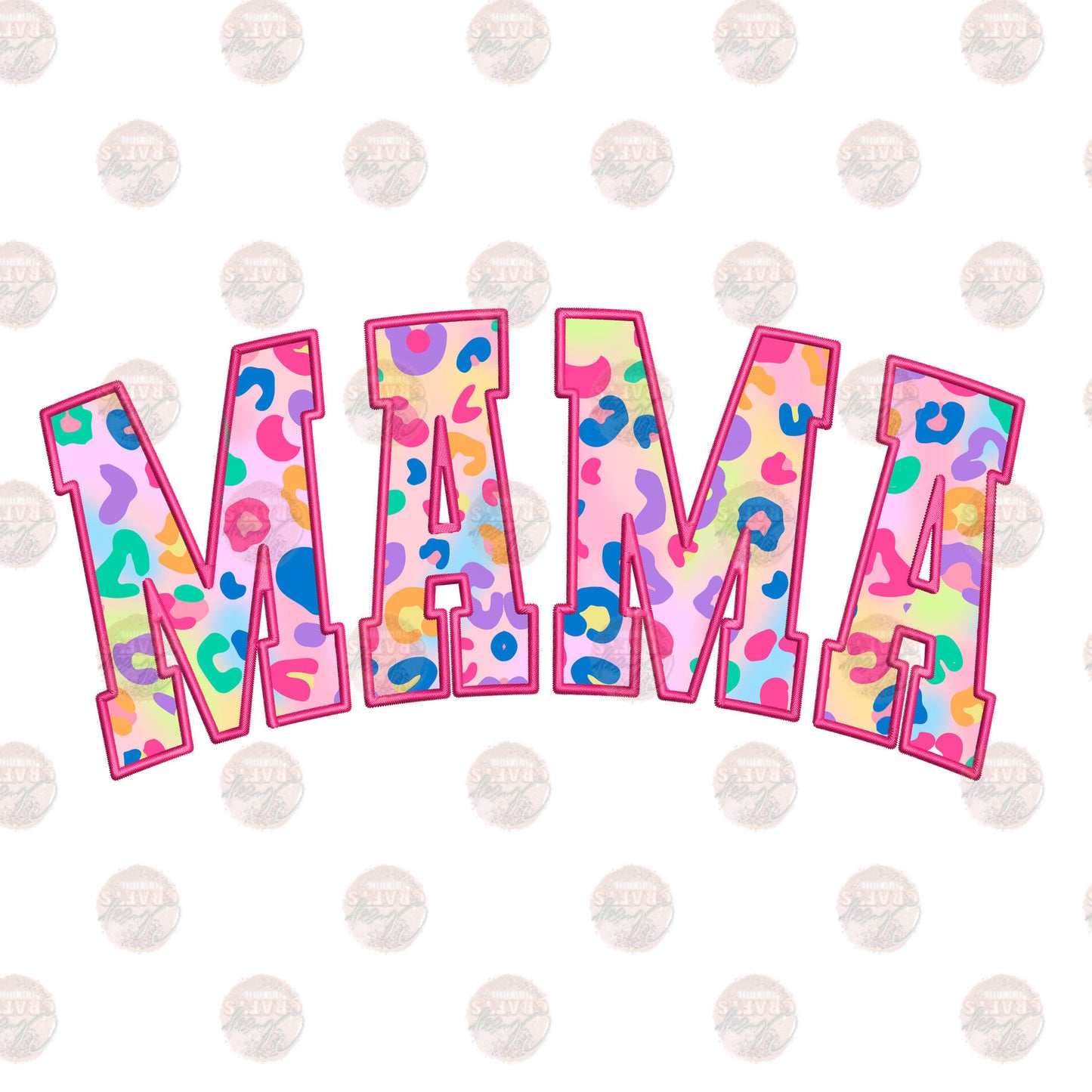 Mama Multicolored Cheetah Transfer