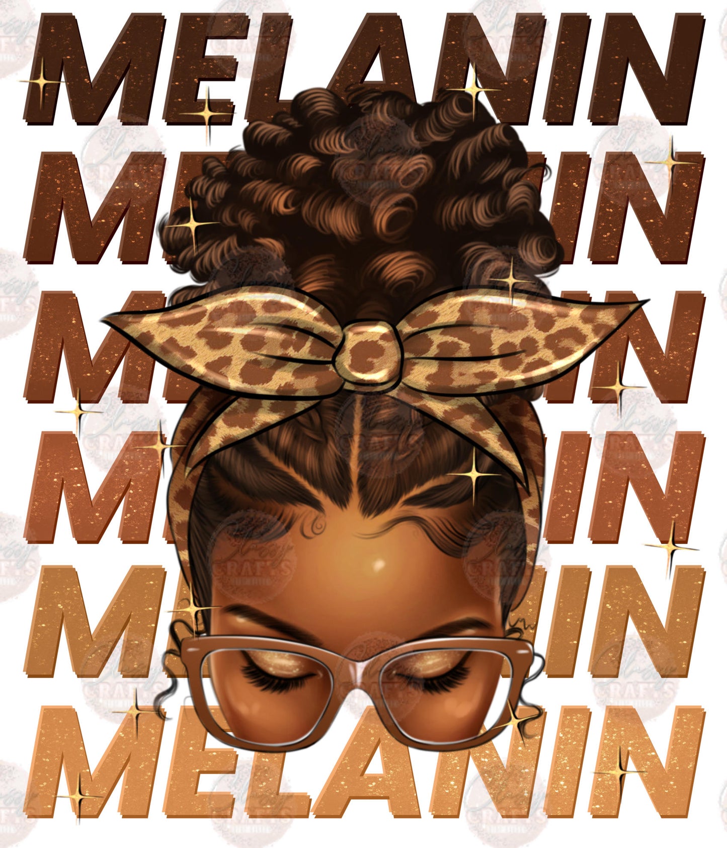 Melanin Afro Mess Bun Transfers